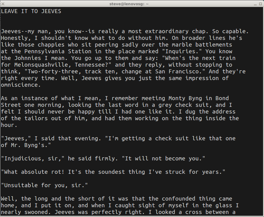 XTerm with Ubuntu Mono font and a dark grey background