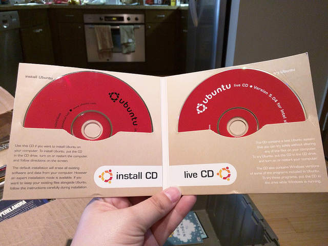 Back then there was an install CD and a live CD for Ubuntu 5.04